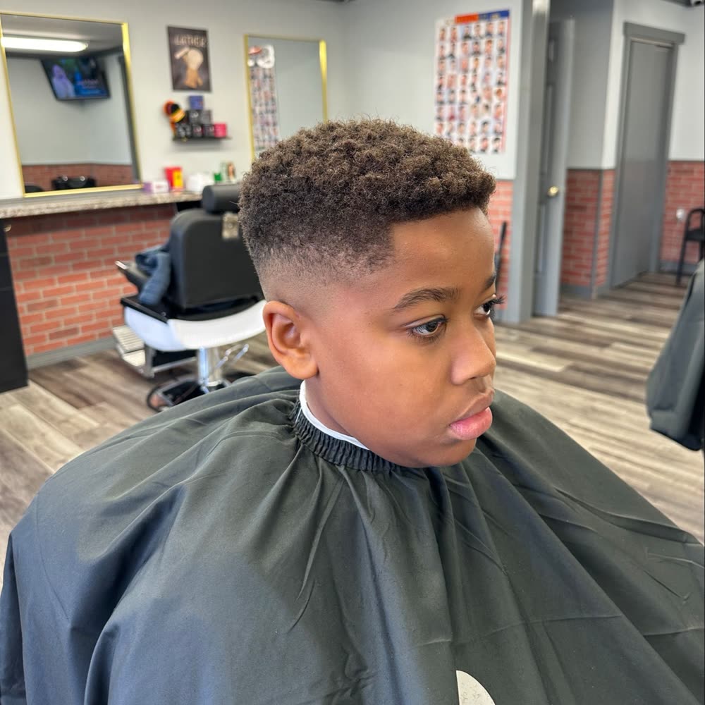 Kids' haircut with a fresh fade